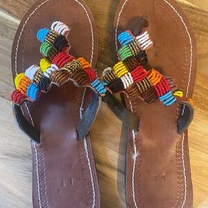 Colorful Beaded Women's Sandals